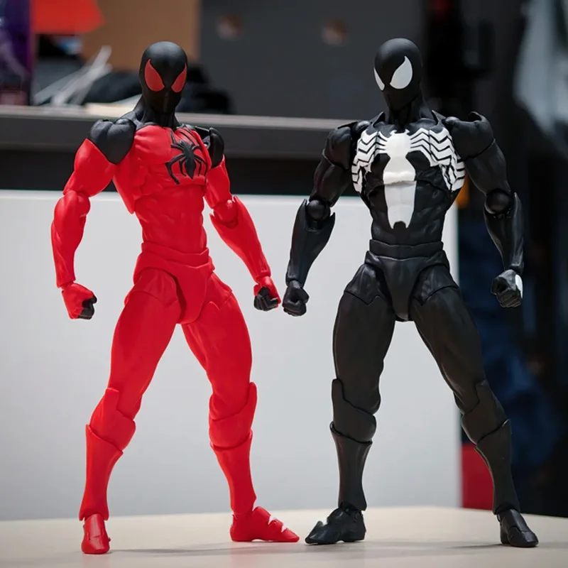 

In Stock 2025 Mess Toys Black Suit Spiderman Figure Kaine Parker Scarlet Spider Action Figures Statue Model Customized Gift Toy