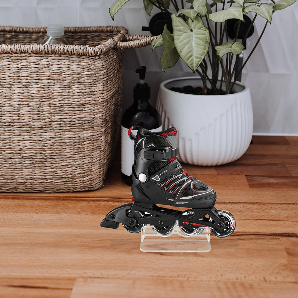

1 Pair Transparent Display Holder Roller Skates Stand For Ice Skates Display Rack Pvc Storage Showcase Durable Team Sports