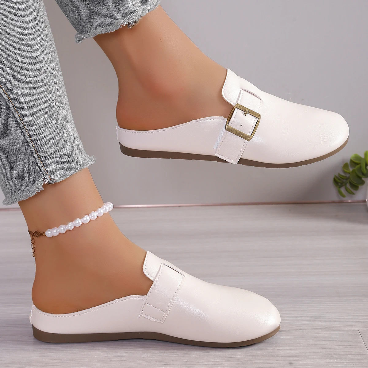 Vrouwen Mode Retro Slippers Flats Casual Sandalen Vrouw Trend Nieuwe Jurk Schoenen Lopen Baotou Slippers 2025, Zomer Slides Vrouwen