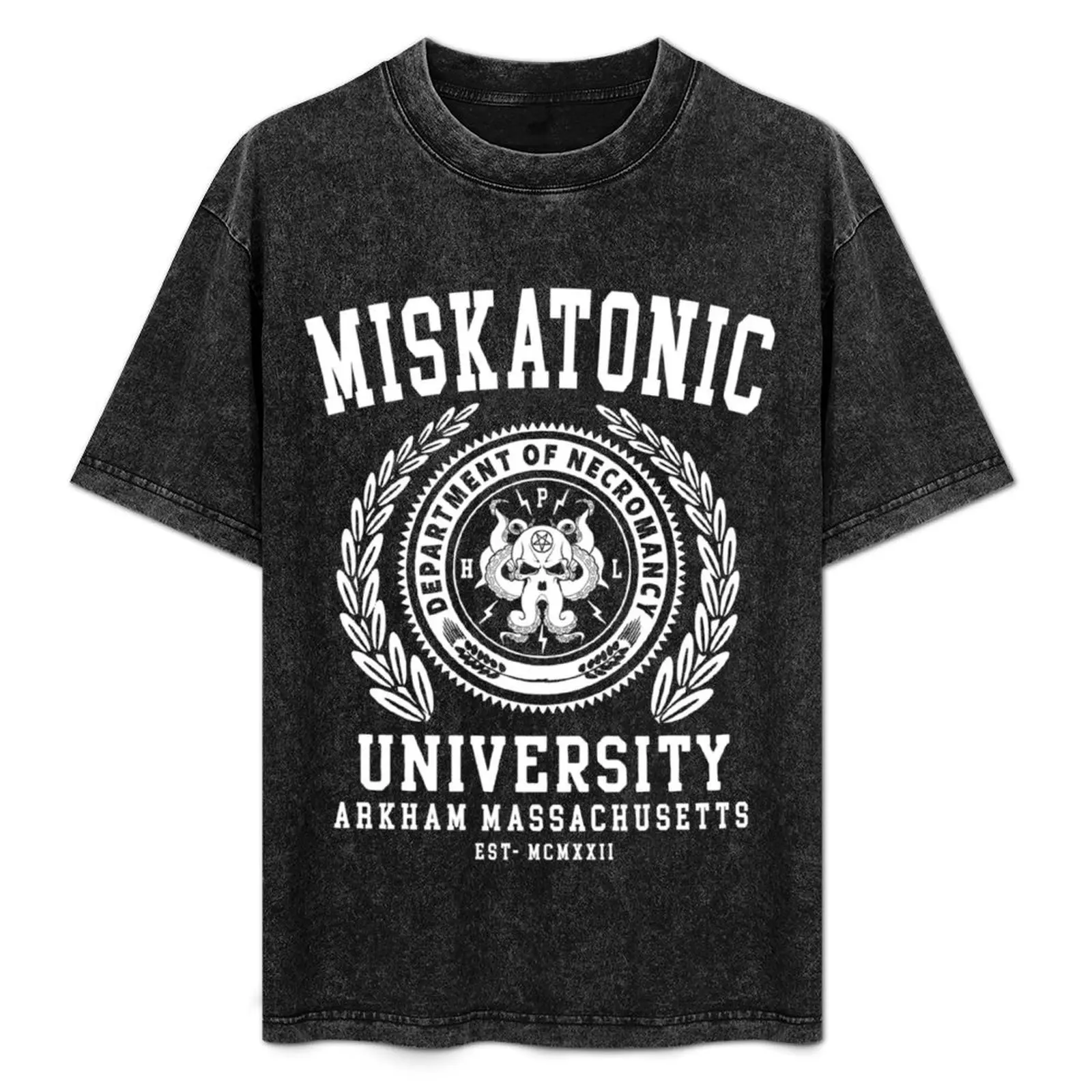 

CTHULU AND LOVECRAFT - MISKATONIC UNIVERSITY T-Shirt tops topping for a boy mens big and tall t shirts