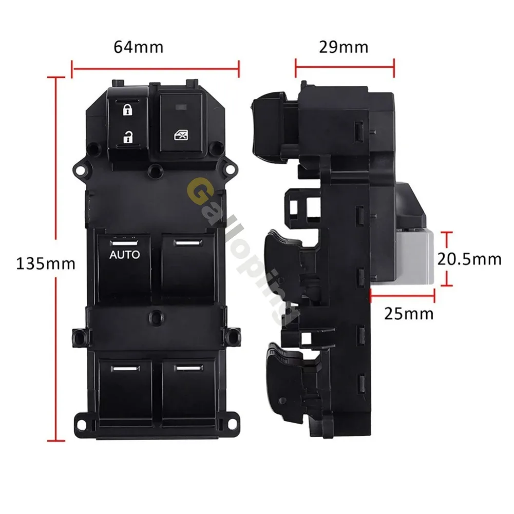 Electric Power Master Window Control Switch Regulator Button For Honda Accord 2008 - 2012 35750-TA0-A02 Front Left Driver Side