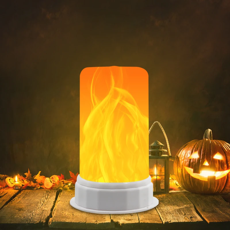 2 قطعة LED تأثير اللهب مفتاح الإضاءة التحكم مناسبة LED ضوء سطح المكتب عيد الهالوين حفلة عيد الميلاد الديكور الداخلي ضوء الليل