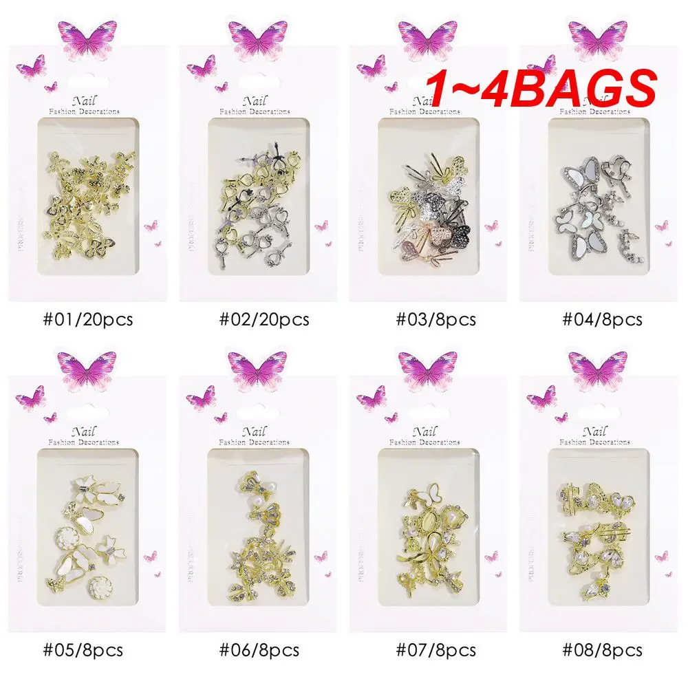 1~4BAGS Metal Nail Enhancement Easy To Use Material Alloy Nail Decoration Nail Art Alloy Nail Accessories Widely Used Silver