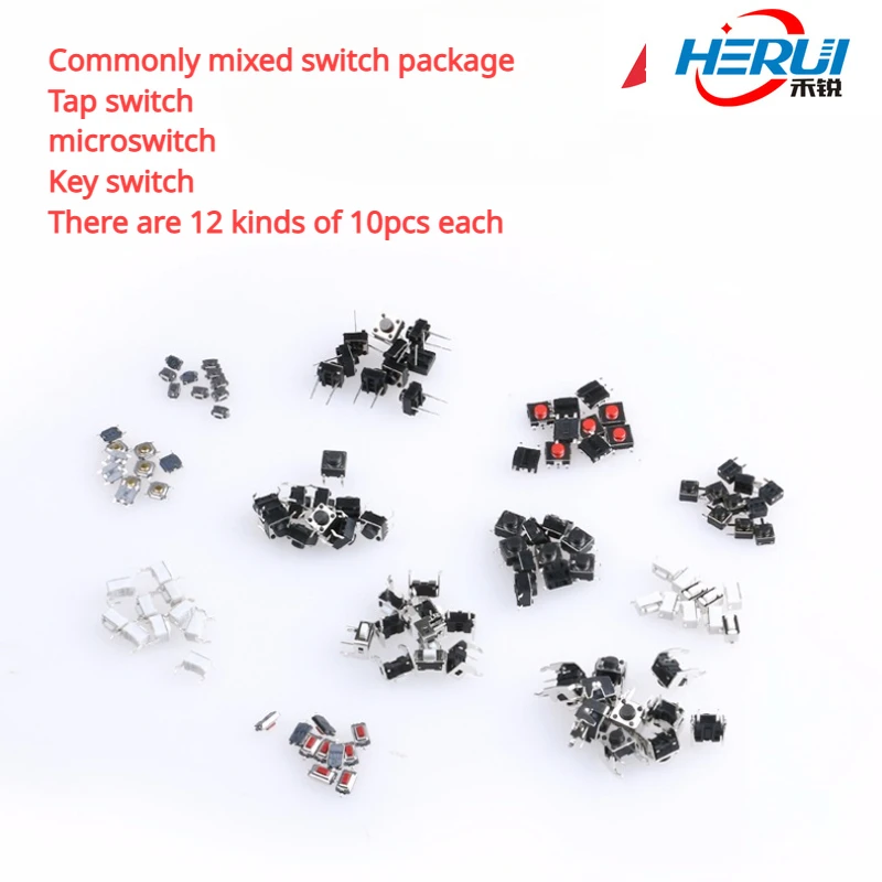 Commonly mixed switch package Tap switch microswitch Key switch There are 12 kinds of 10pcs each