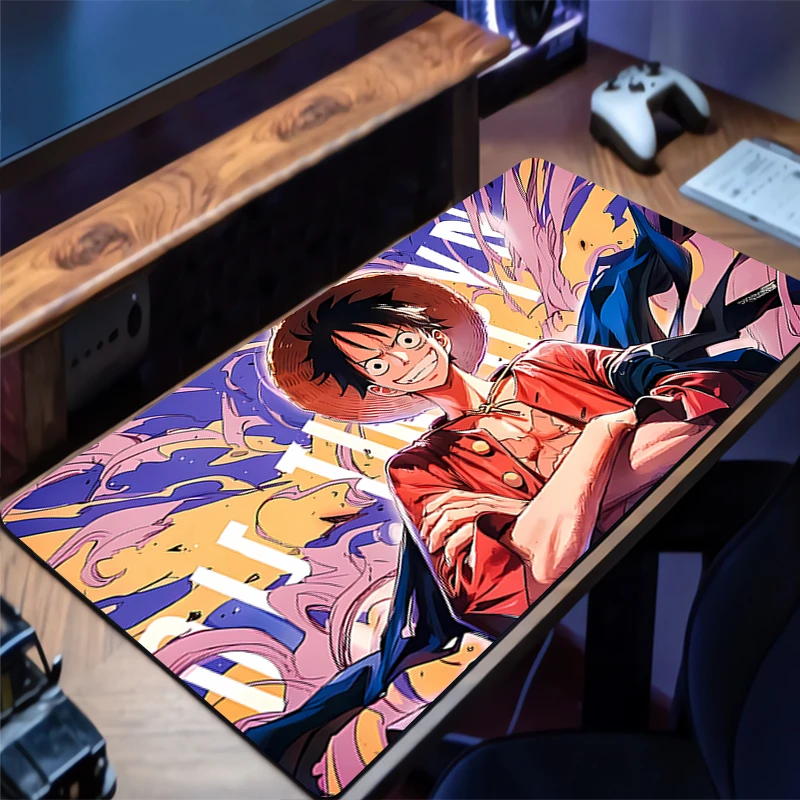 Alfombrilla de ratón de goma antideslizante de Anime, alfombrilla de ratón Luffy de una pieza, alfombrilla suave para escritorio de oficina, accesorios para Juegos de PC, alfombrilla grande para teclado HD para Gamer
