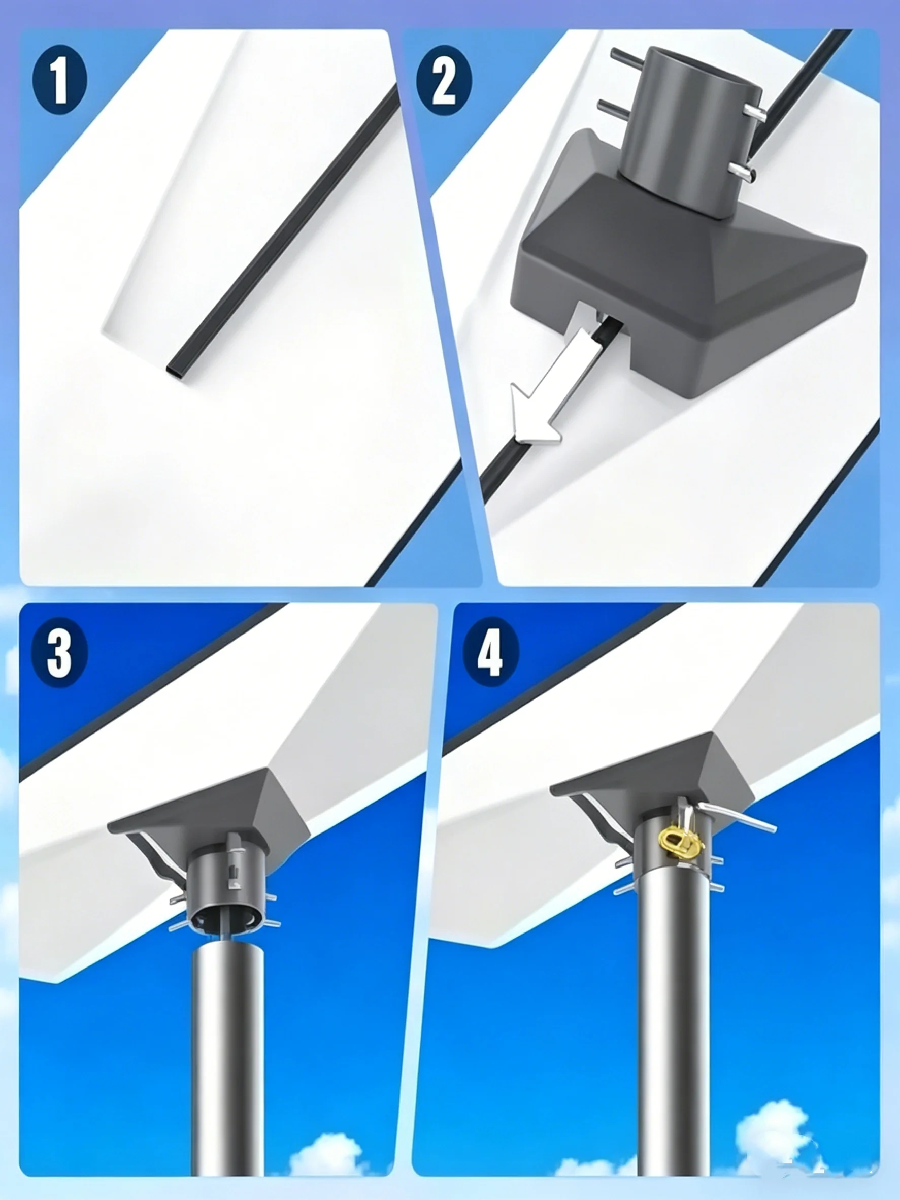 Picture 7: For Gen 3 Pipe Adapter Pipe Adapter Mount Mount Plate Roof Mount for Standard Dish V3 Kickstand