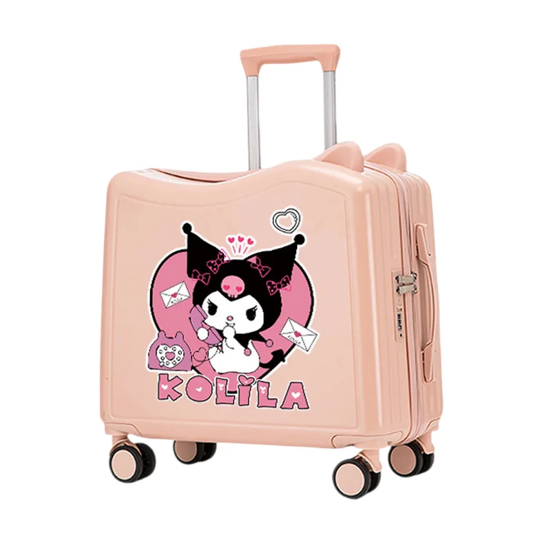 18 Inches Cinnamoroll Sanrios Child Suitcase Can Sit Ridable Student Boy Girl Cute Kuromi Carry-On Suitcase Universal Wheel