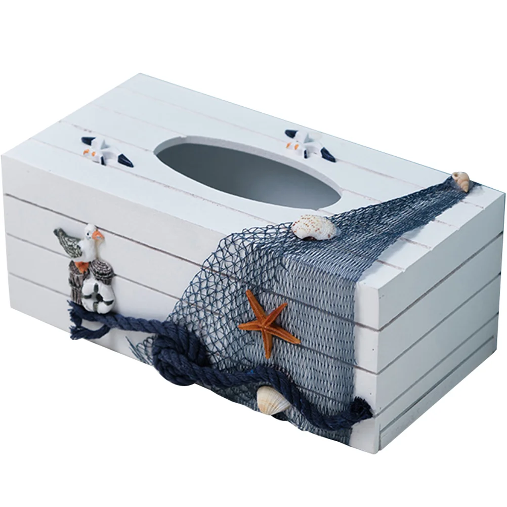 

for Decor Ocean Wind Tissue Box Decoration Cover Rectangular Decorate Fishing Party Supplies Travel