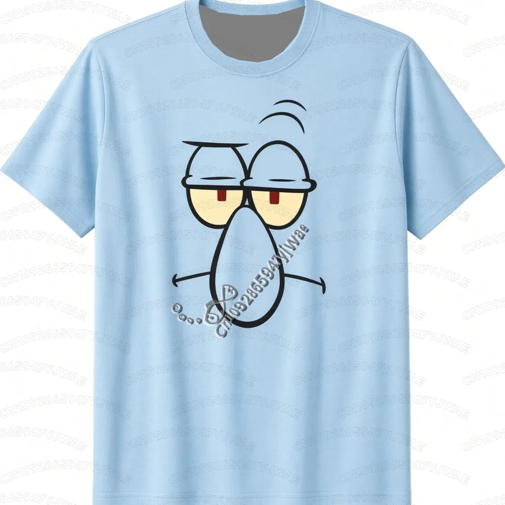 2026 Men Halloween Squidward Tentacles Patrick Star Big Face Allover Print Adult T-Shirt Family Quick-Dry Soft Women Men T-Shirt