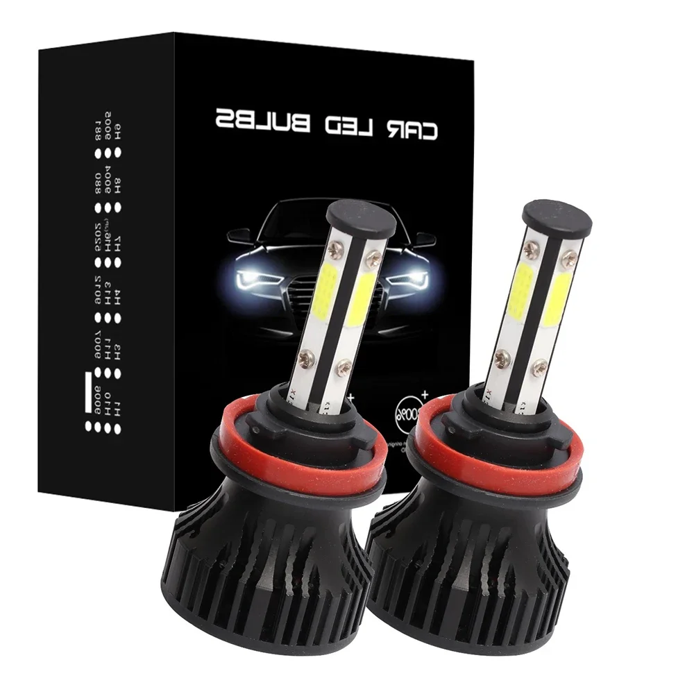 

2pcs 4 Side COB 50W 16000LM Car Headlight H4 H7 LED H8 H9 H11 9006 9005 HB3 HB4 6000K 6500K White Auto Fog Light 12V LED Bulb