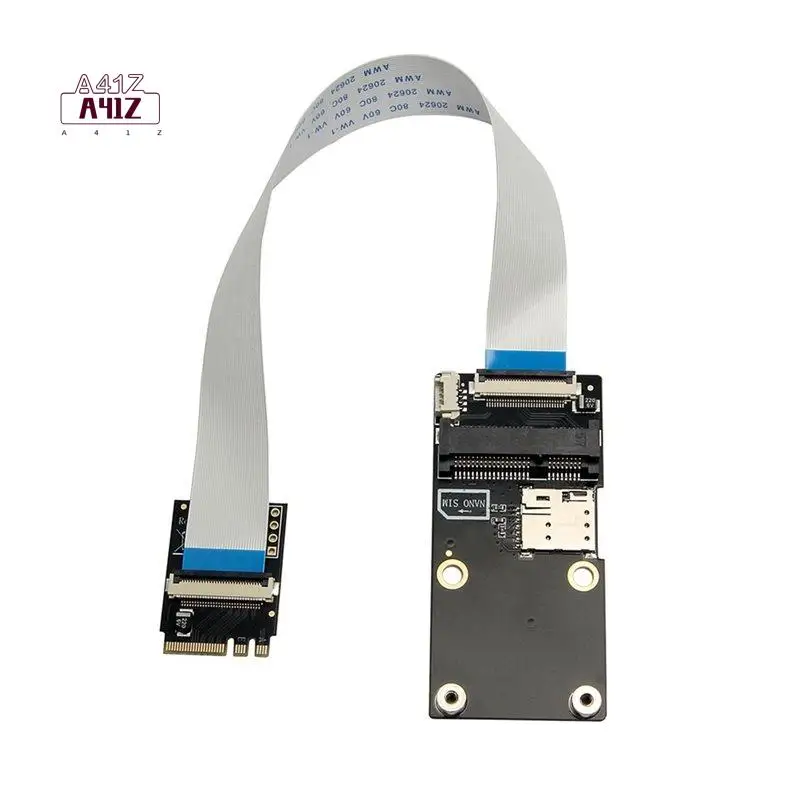 a41z-m2-a-e-key-to-mini-pcie-3g-4g-ネットワークモジュール-wifi-ワイヤレスネットワークカード延長ケーブル-fpc-ケーブル-sim-カードスロット付き