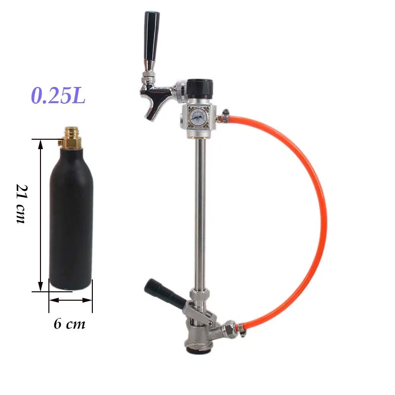 Beer Mini Keg & Commercial Keg Dispensing Kit CO2 Picnic Tapping System Compatible 0.25L Tr21*4 Gas Cylinder Homebrew Kegging