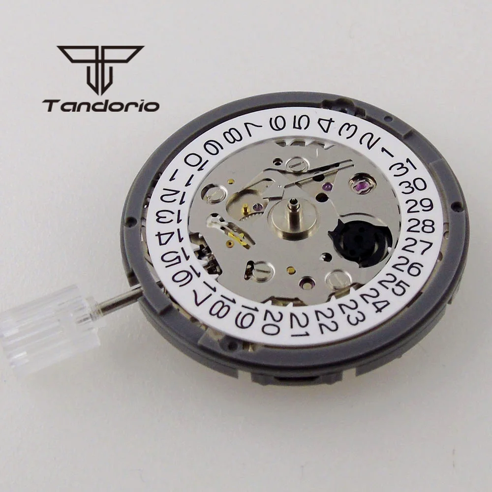 4 o\'clock Crown Genuine 24 Jewels NH35A Mechanical Automatic Watch Movement White Date Winding Stem High Accuracy Watch Parts