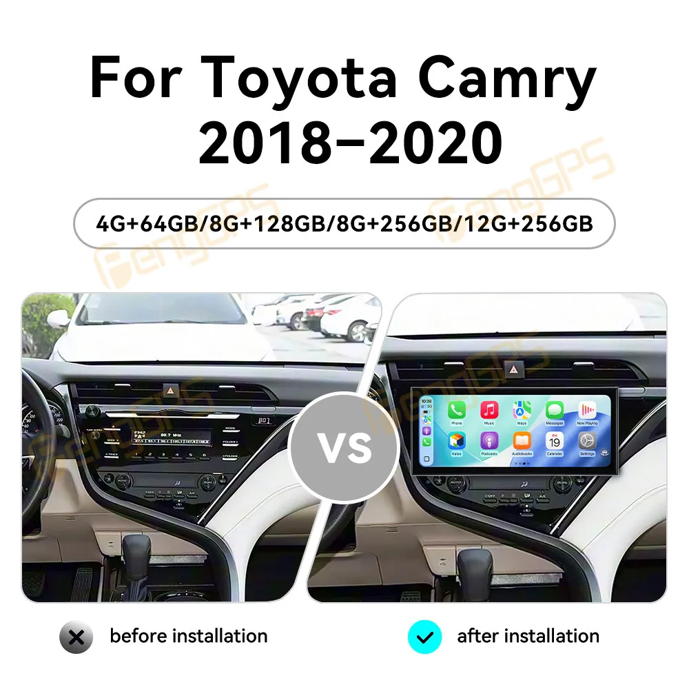 

15.8 Inch Android 15 CarPlay Car Radio For Toyota Camry 2018-2020 Touch Screen Multimedia Player GPS Navigation Head Unit DSP