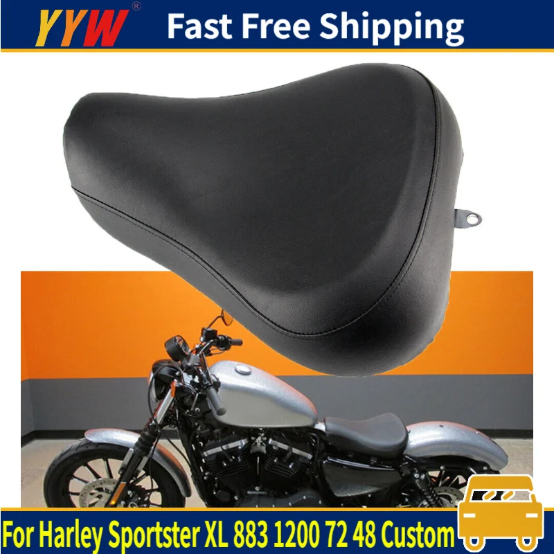 

Driver Rider Solo Seat For Harley Sportster XL 883 XL1200 72 48 Custom 1983~2003 Motorcycle Front Driver Pillow Seat Cushion