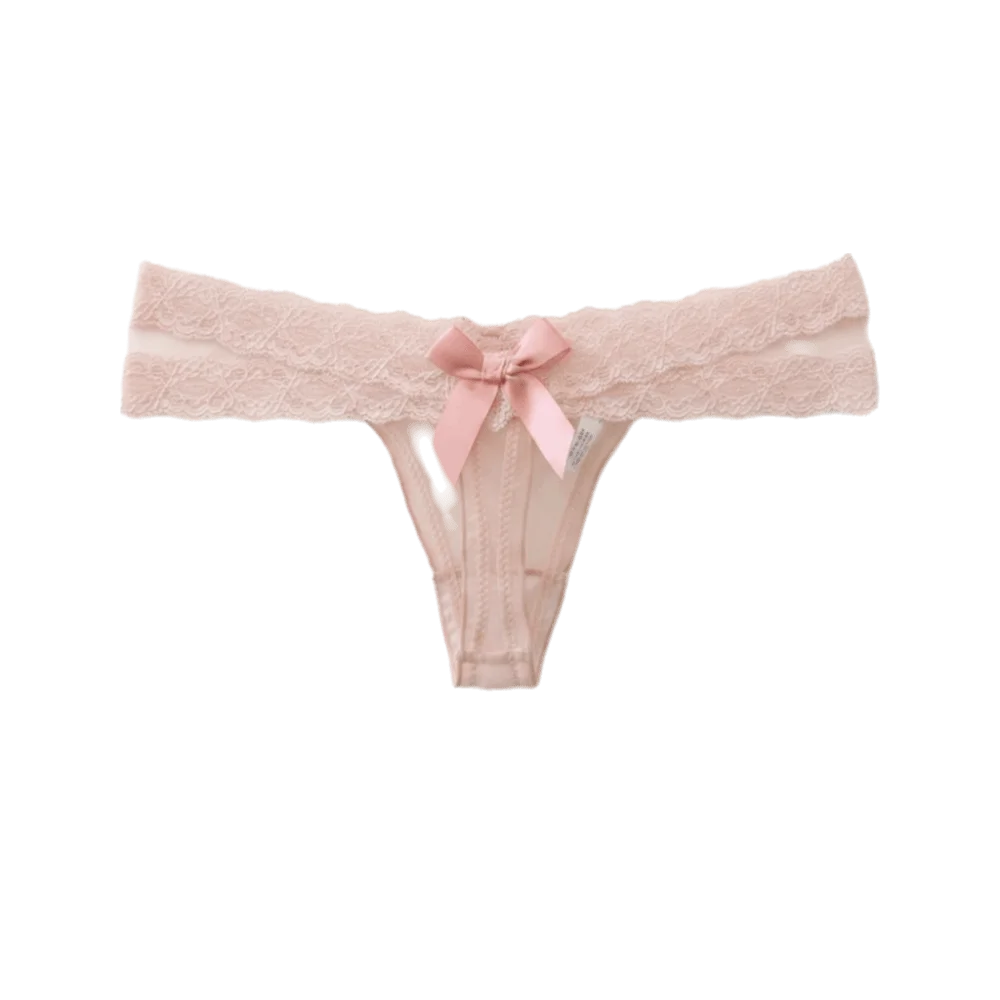 Sweet Low Waist Lace Thongs Transparent Cross Belt Mesh Bow Thong Lingerie Underwear Ladies T-back Briefs Daily