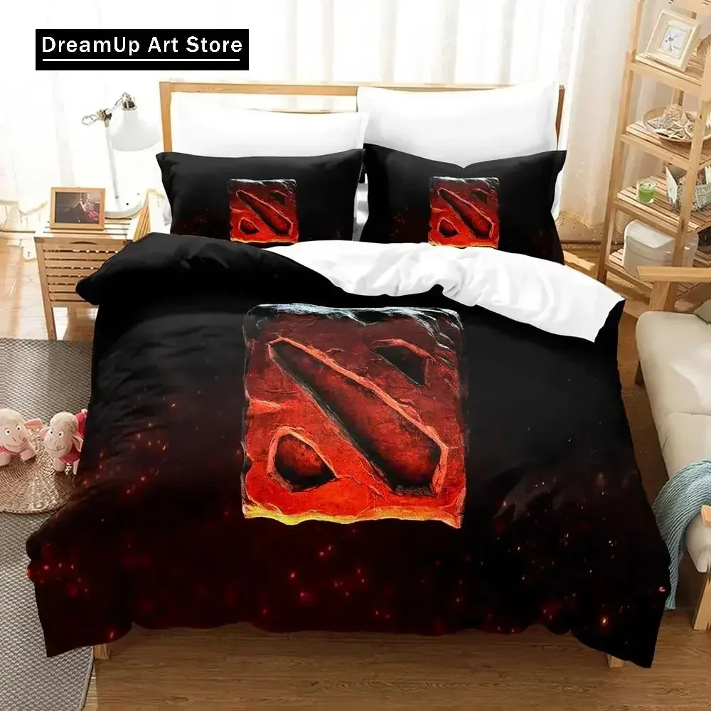 3D طباعة الأزياء دوتا 2 GameBedding مجموعة بنين بنات التوأم الملكة كامل الحجم غطاء لحاف المخدة سرير غرفة نوم الكبار