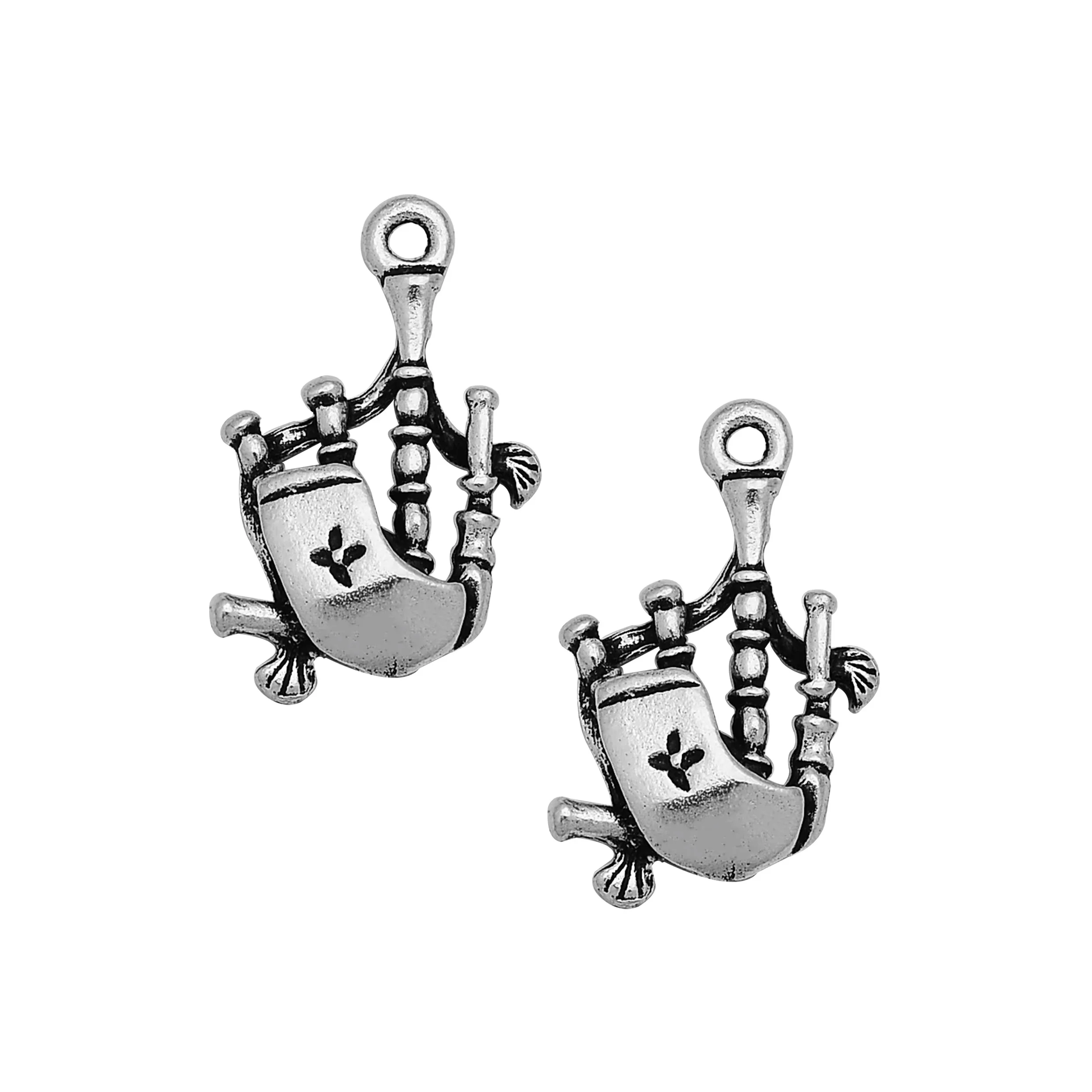 15pcs/lot--30x18mm Scottish Bagpipes Chams Antique Silver Plated  Pendants For DIY Supplies Jewelry Making Finding Accessories