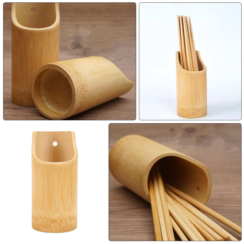 Bamboo Chopsticks Holder  Dinnerware Cutlery Container Tableware Chopstick Holder Organizer Utensil Holders Chopsticks Storage