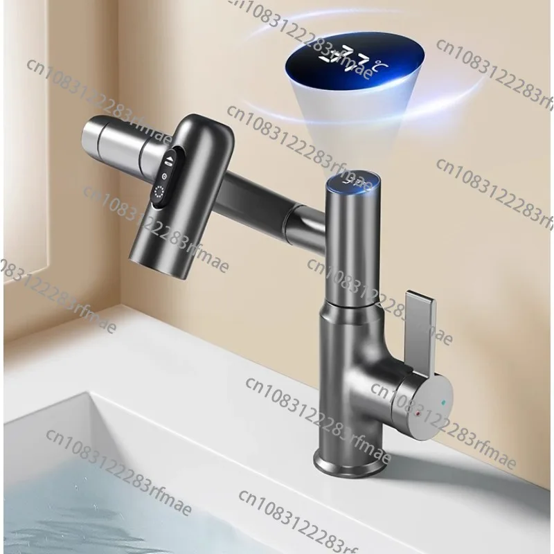 Washbasin Faucet Single-Hole Rotatable Faucet  Display Smart Tap 360 Rotating Faucet 3 Hot Cold Stream Sprayer