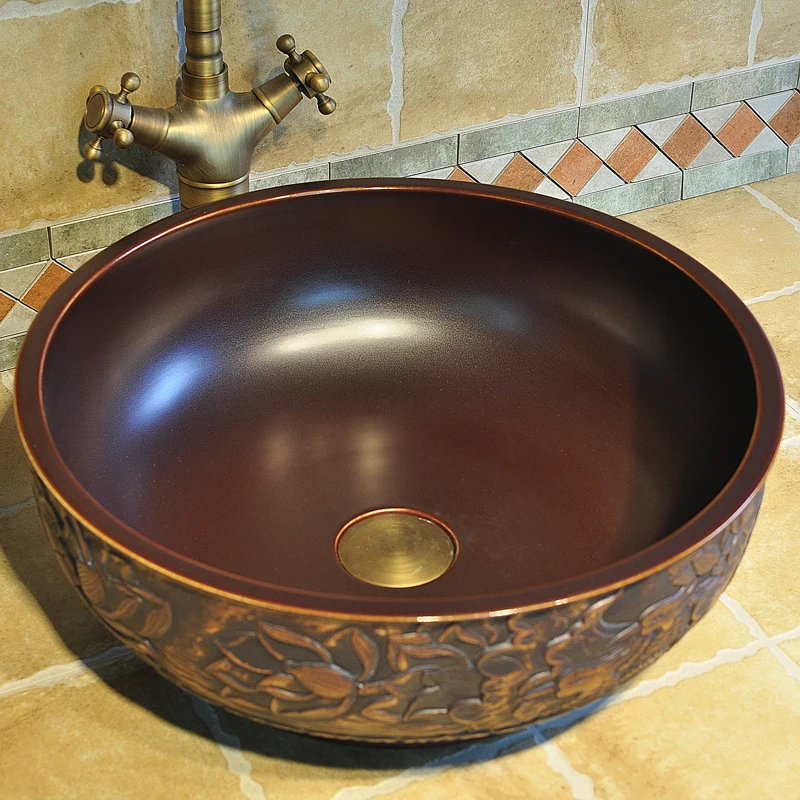 

Retro ceramic washbasin round accessories