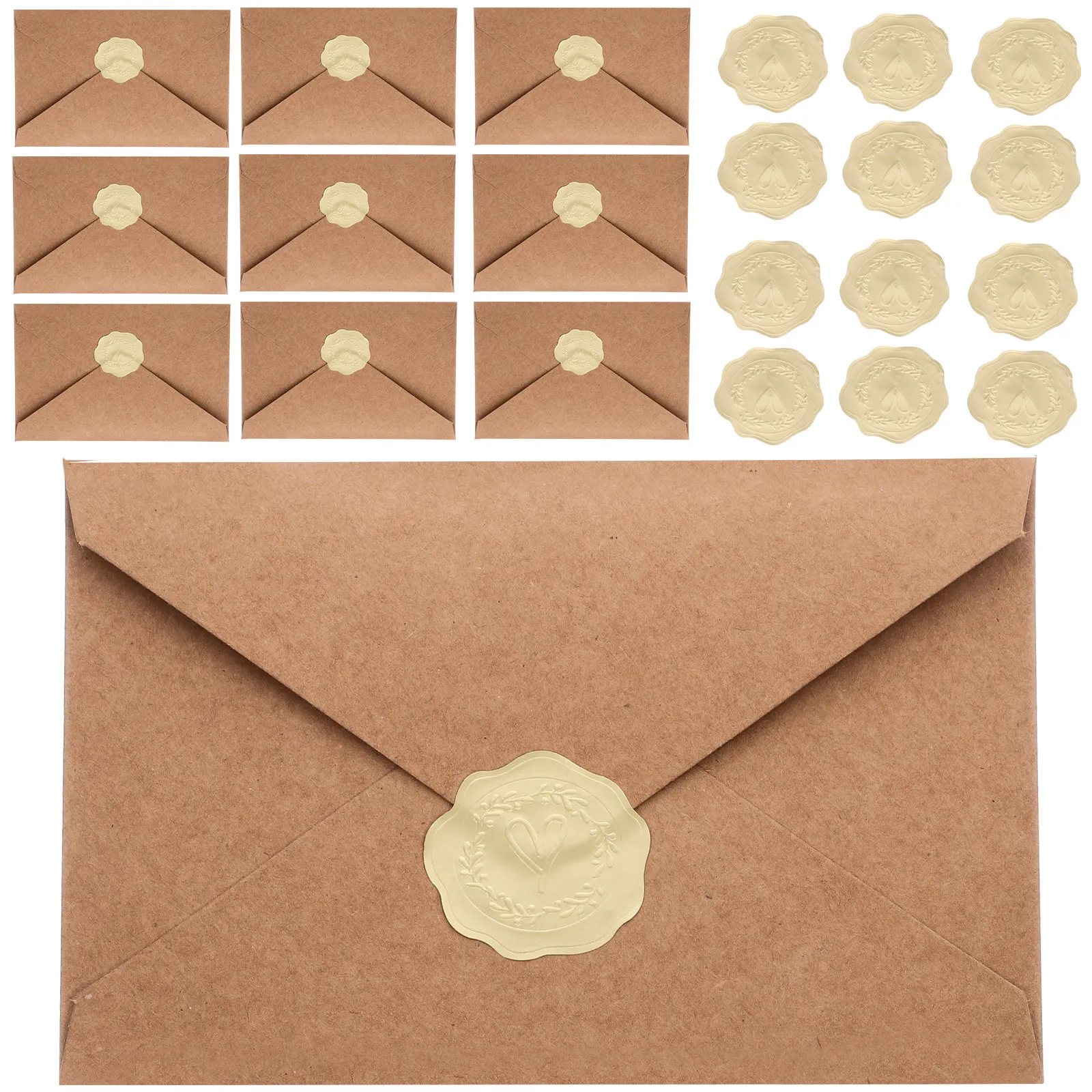 1Set Retro Paper Envelope Decorative Multi-Function Invitation Envelope for Wedding Birthday Holiday Greetings