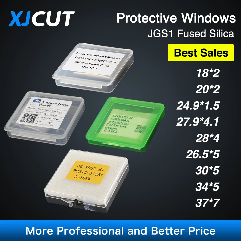Fiber Laser Protective Windows Protection Lens Dia18/20/24.9/27.9/30/37 Optical for WSX Precitec Raytools WSX Bodor Laser Head 
