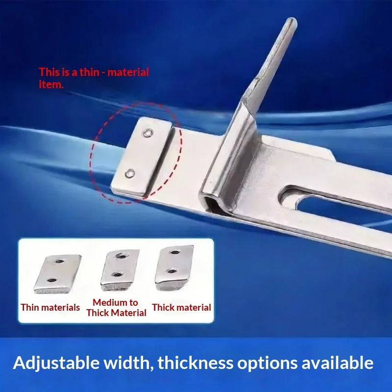 3 Needle 5 Thread Zigzag Presser Foot with Adjustable Width & Edge Guide, All Steel Sewing Machine Accessory for Light Fabrics