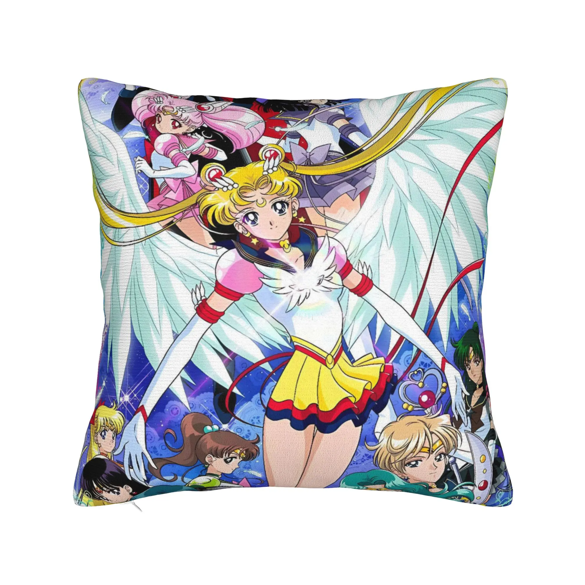 Sailor Moon Pillow Case  Graphic Pillow Cover For Sofa Couch Bed Living Room Novelty Cushion Cover