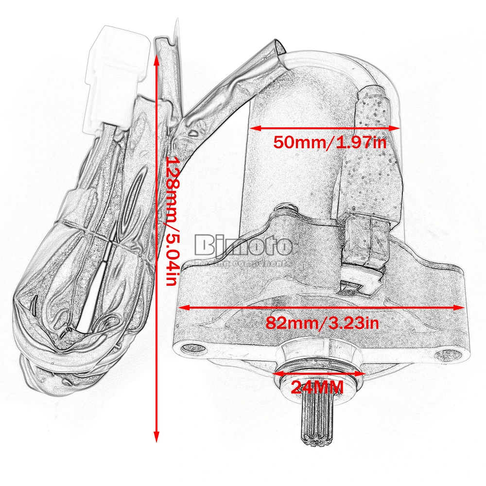 Motorrad-Anlasser für Yamaha YFM90R YFM 90R RAPTOR 90 09-13 99999-04128 43D-H1800-00 für Polaris Sportsman 90 Outlaw 110 – Detail 10