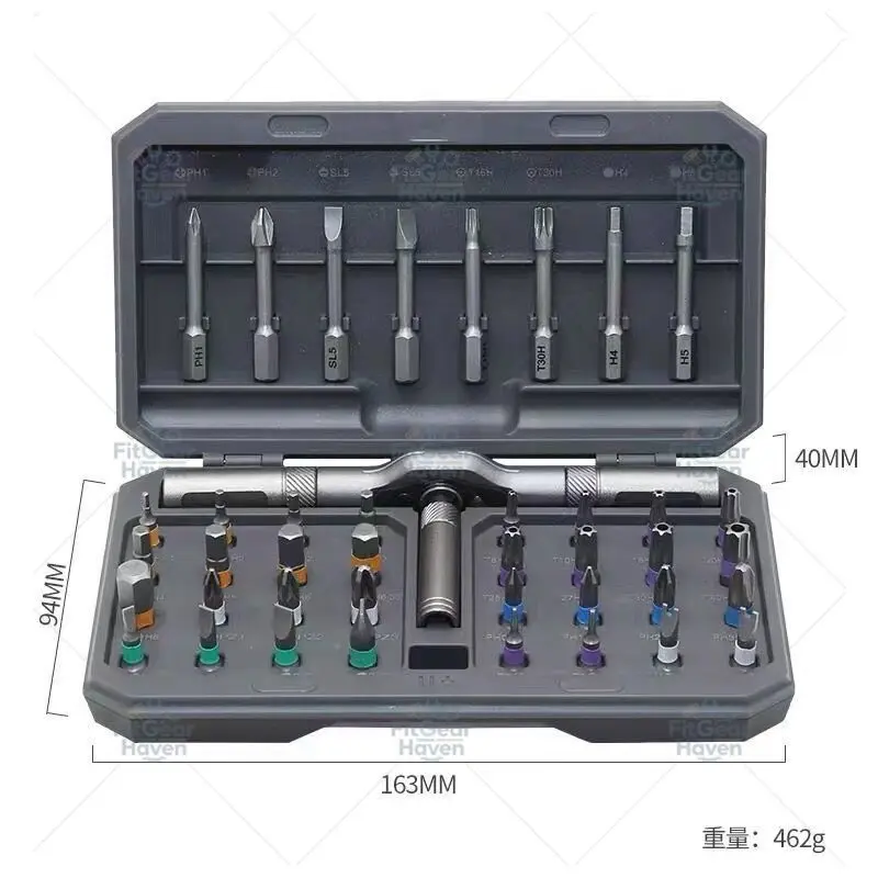 Ratchet Screwdriver Set 24-in-1 Multifunctional S2 Steel Home Wrench Driver Tool Combo Set
