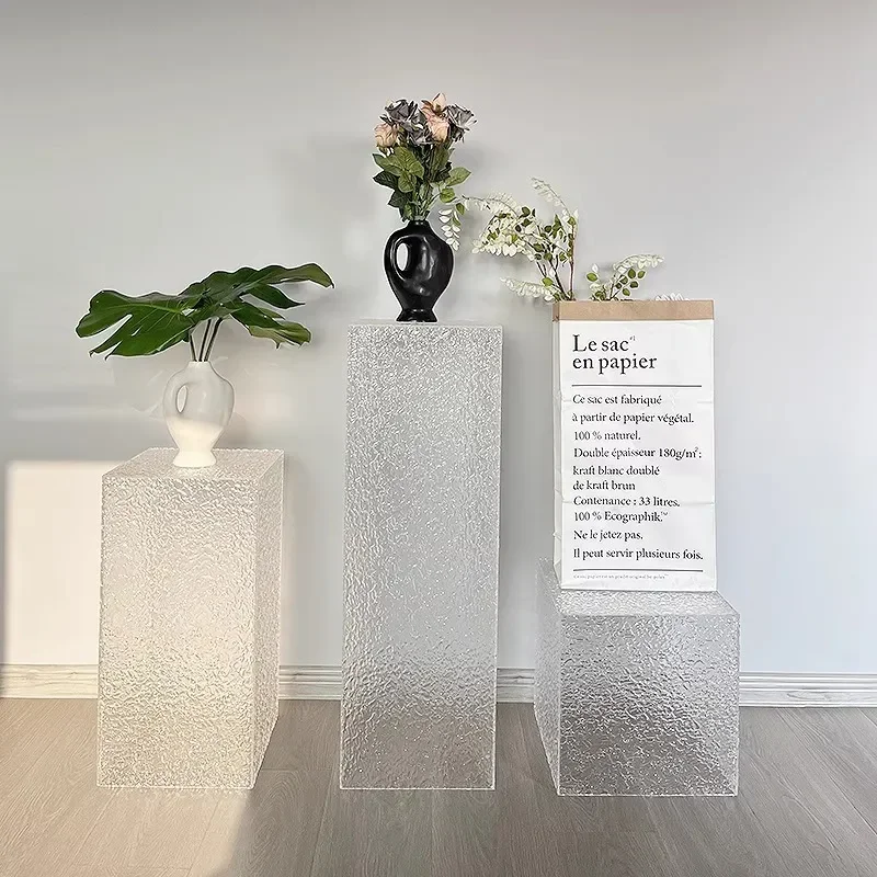 Clear Acrylic Display Stand for Nakajima Figure Clothing Base Water Ripple Effect Platform Stone Texture Exhibition Table