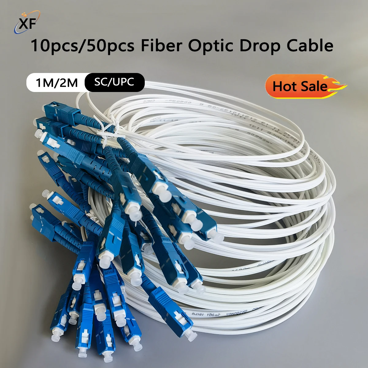 

1M/2M 10pcs/50pcs Drop Fiber Optic Patch Cord SC/UPC-SC/UPC Indoor Extension Cable Simplex Convert Patch Cord Clearance