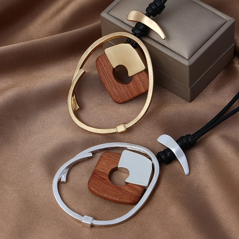 jewelry,  Europe and the United States foreign trade , wood women's simple geometry, advanced matte