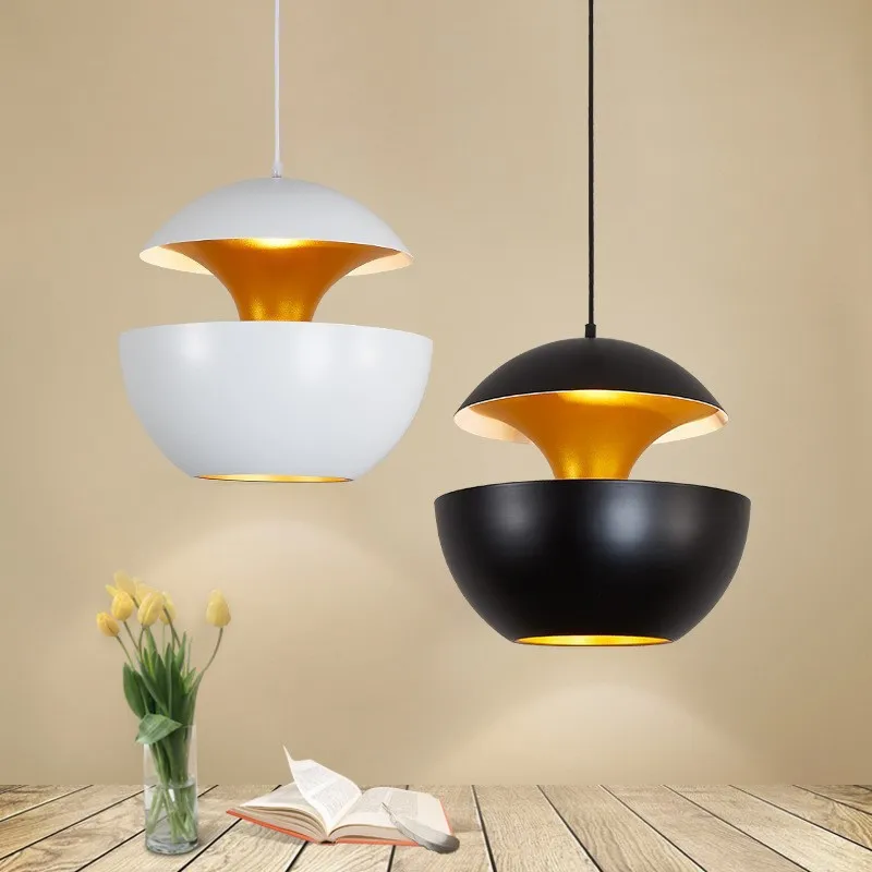 Nordic Apple Led Pendant Lamps Restaurant Kitchen Bar Bedroom Bedside Light Black Chandelier Home Decoration Light Fixture