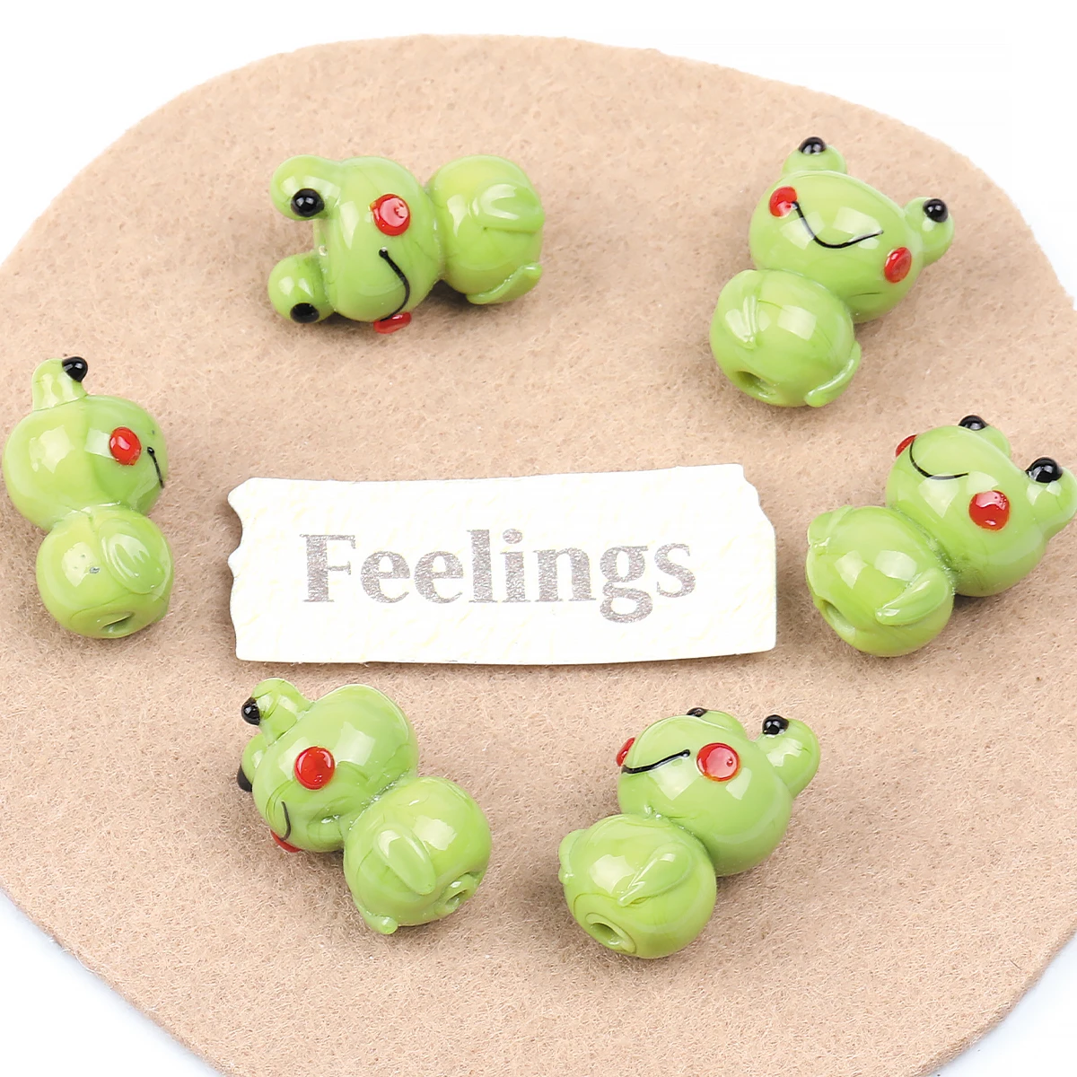 5/10pcs 14*20mm Frog Lampwork Glass Loose Beads DIY Bracelet Handmade Jewelry Making Supplies