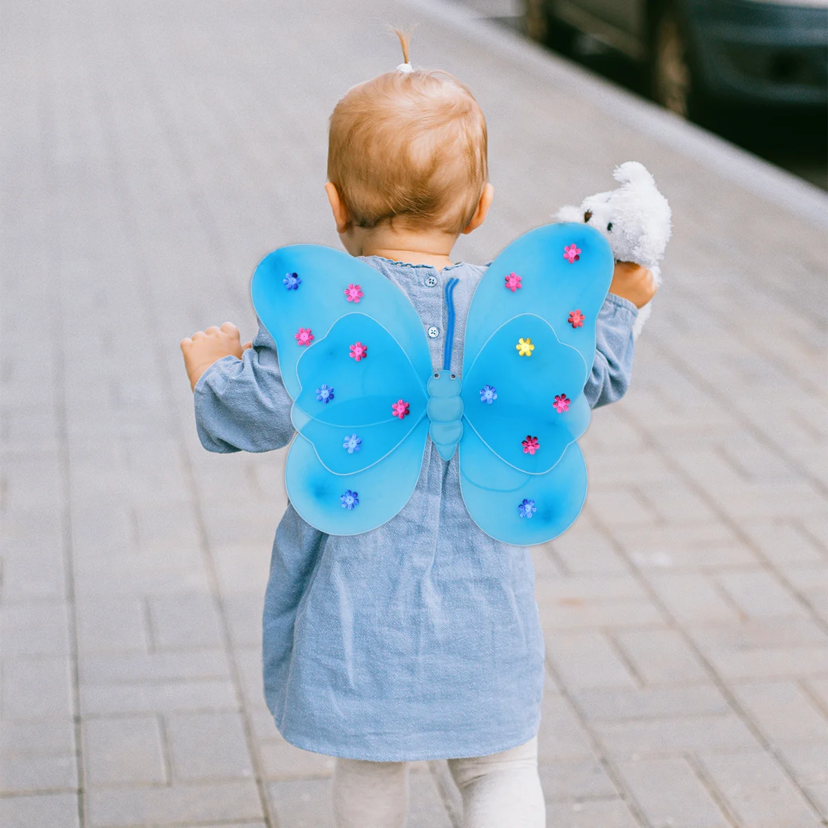 3-częściowy stylowy zestaw skrzydeł motyla z opaską i różdżką dla dzieci, dziewczynek, na imprezy cosplay, przebrania, akcesoria, skrzydła wróżki dla dziewczynek