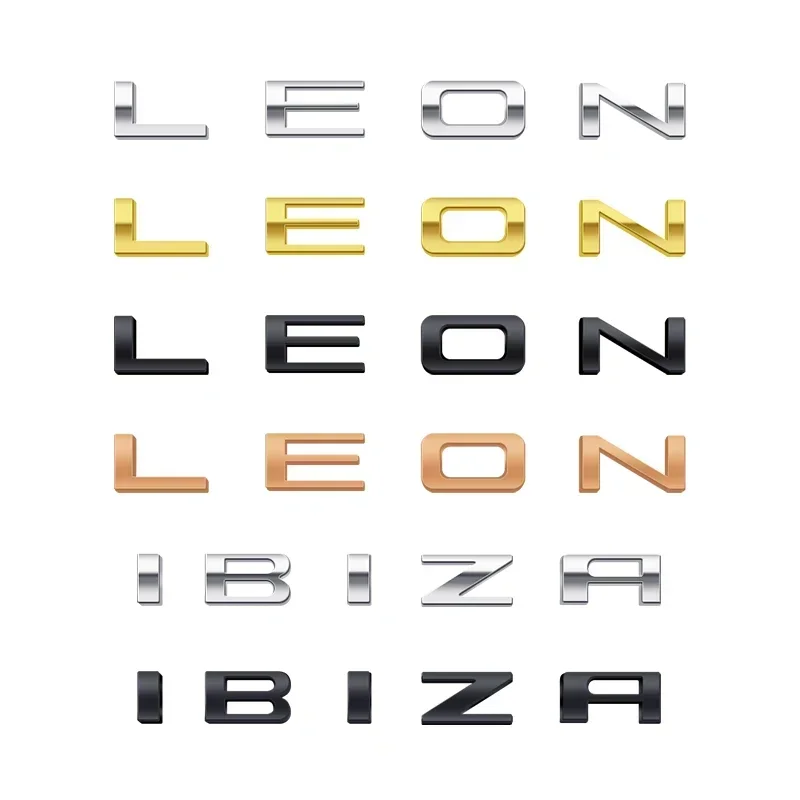 1pcs 3D IBIZA Leon logo Letter Emblem Metal Car Badge Decoration Rear Trunk Sticker Accessories For Seat FR Altea vz Decoration