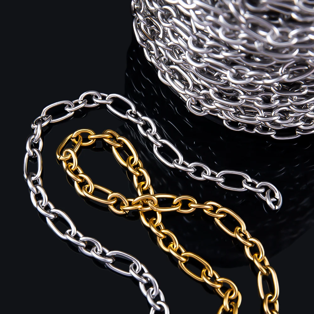 

1 метр нержавеющая сталь овальный крест открытое кольцо цепочка для DIY ожерелье браслет цепочка для тела аксессуары для изготовления ювелирных изделий