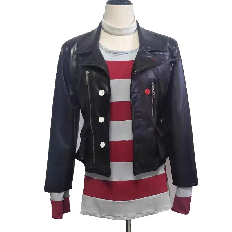 Anime Nagito Komaeda Leder Mantel Cosplay Kostüm Halloween Party Frauen schuluniform Benutzerdefinierte Größe