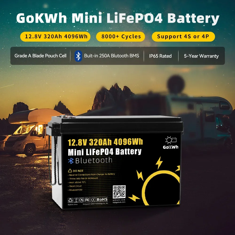 8000 Cycle Mini 320Ah 280Ah 200Ah 100Ah 12V 24V LiFePO4 Battery LFP for DIY Camping Car RV Boat Ship Solar Energy Storage System