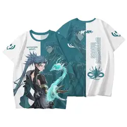 GAME Wuthering Waves Scar Cosplay Shirt Summer Jiyan Rover 3D Print  T-shirt Fashion Party Tops Streetwear Shirt