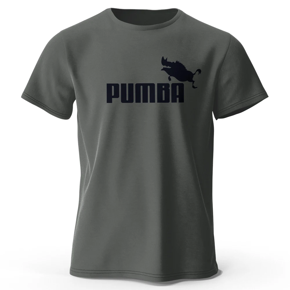 Lässiges, übergroßes Herren-T-Shirt mit Aufdruck „Joke The Pumba“, 100 % Baumwolle, übergroße, lustige Grafik-T-Shirts für Herren, Sommer-Tops