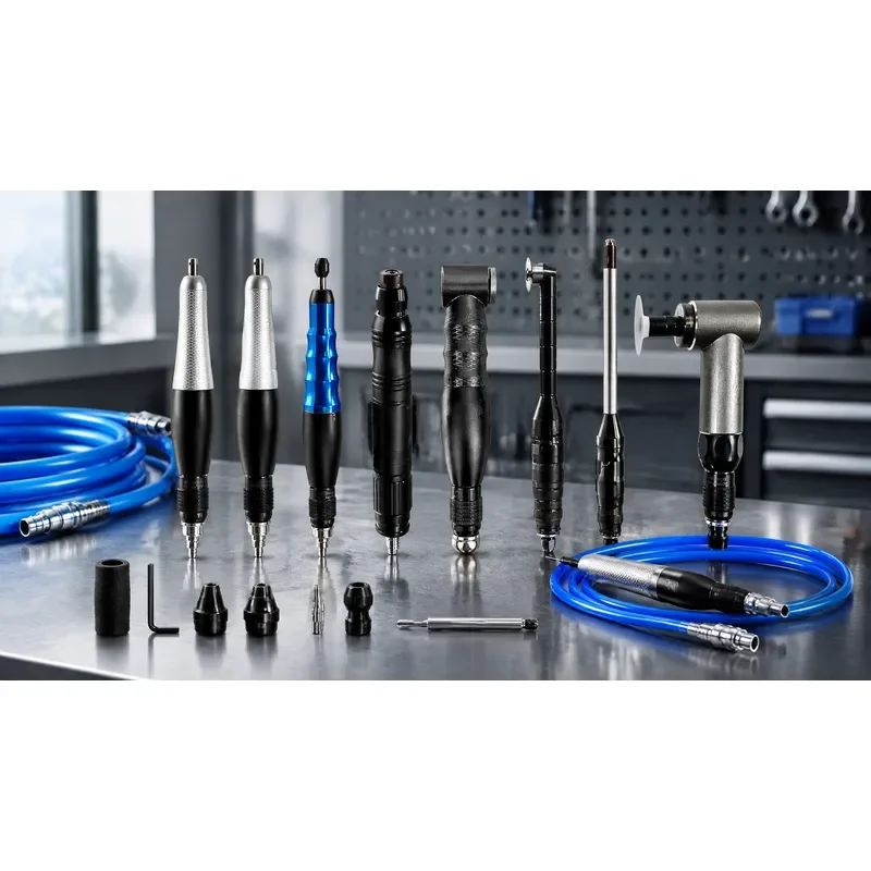 Front Rear Pendulum Pneumatic Ultrasonic File Machine Left Right Swing Air Powered Nail Art Drill Bit Trimmer Buffer Polisher