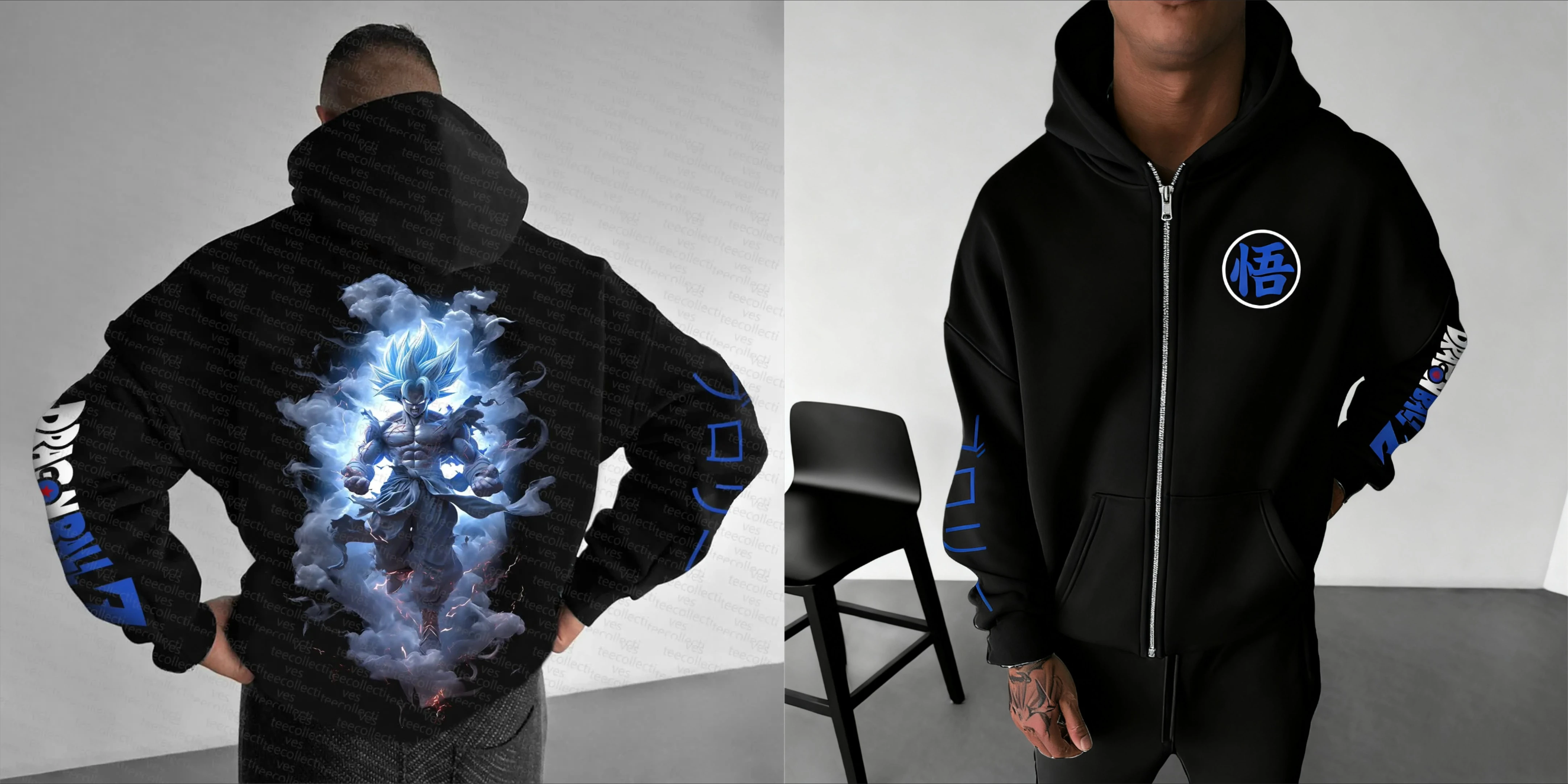 

Teecollective Dragon Ball Z Goku Super Saiyan God Blue Energy Аниме Толстовка Мужская Черная Хлопок Повседневная С Длинным Рукавом Осень Зима