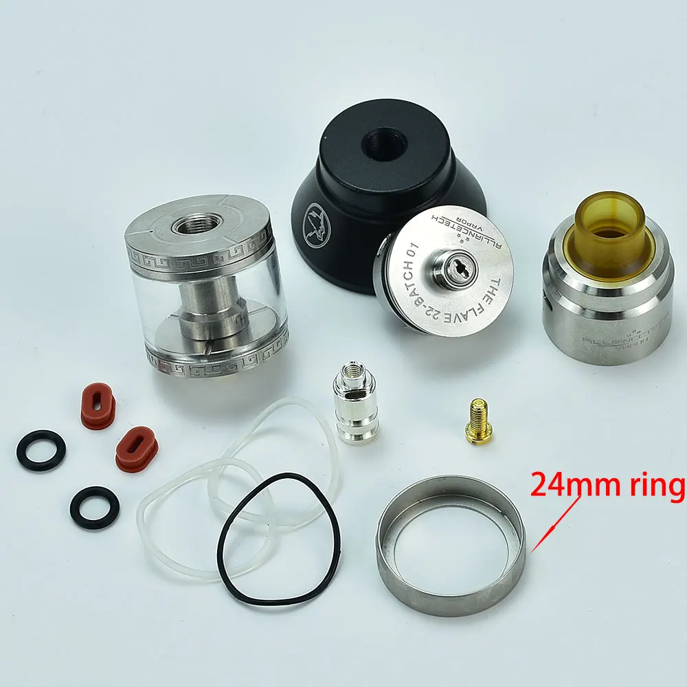 Imagem -04 - Flave 22 Rda 316ss 24m Anel Suco Tanque Adaptador 24 mm Tanque Reconstruível Atomizador com Pino bf vs o Flave 24 mm Rdta o