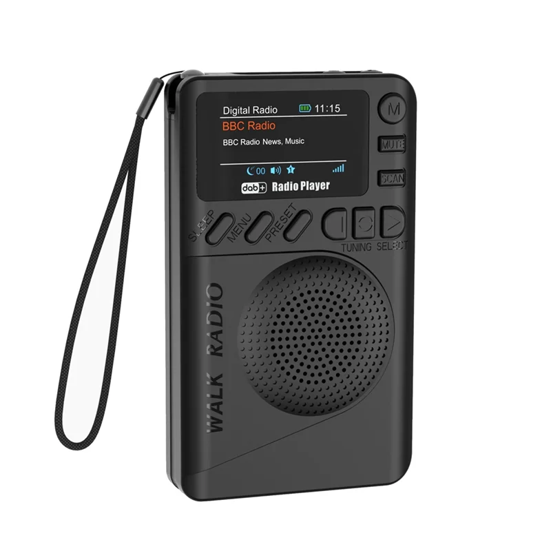 BNVN-Mini DAB FMデジタルラジオ、ランニングスポーツ用ポータブルスピーカー、ヘッドホンジャック付きポケットDAB/DAB+ラジオデザイン