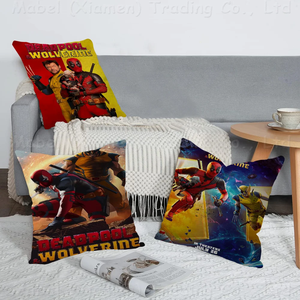 Deadpool & Wolverine Movie Pillow Cover For Bedroom Room And Living Room Sofa Decorative Cushion Cover