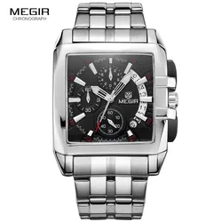 MEGIR  Fashion Mens Watches Top Brand Luxury Quartz Watch Men  Steel Date Waterproof Sport Watch Relogio Masculino