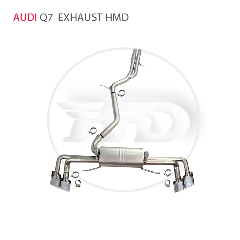 HMD Stainless Steel Exhaust System Manifold Downpipe for Audi Q7 Auto Modification Valve Car Accessories Muffler